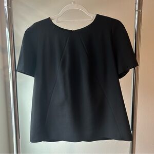 Judith & Charles Short Sleeve Top Size 10 in Classic Black Virgin Wool blend